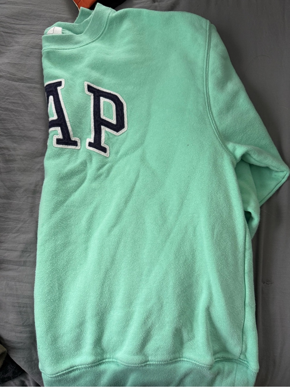 GAP Mint Green Letter Appliqué Crewneck Sweatshirt